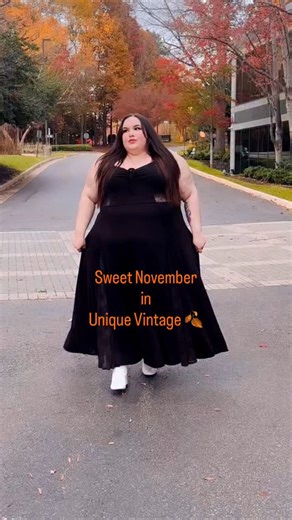 Still not over spooky season in my @uniquevintage spiderweb dress 🕸️ and this setting? The perfect November aesthetic 🍂🧡 Dress deets: Unique Vintage Plus Size Black Sheer Spiderweb Godet Maxi Dress / ID: 280921 #uniquevintage #plussize #plussizemodel #plusmodel #plussizestyle #plussizefashion #alternativecurves #bodypositive #allbodiesaregoodbodies #november #sweetnovember #fallaesthetic | Aly With The Curves