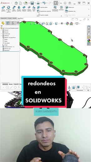 la mejor forma de hacer redondeos en solidworks con un solo CLIC. . . #CAD #solidworks #cursodesolidworks #solidworksdesign #solidworks2023 #solidworkssuperficies #redondeos