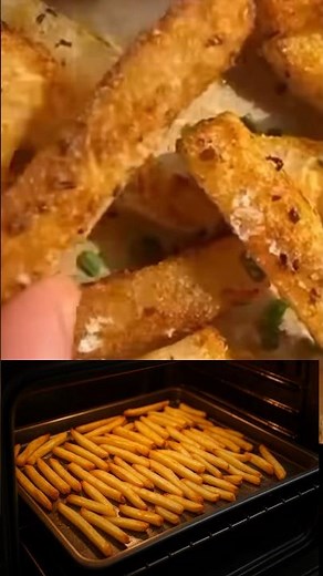 🔥 Crispy French Fries in the Oven — No Deep Fry Needed! 🍟✨ #OvenFries #CrispyGoodness #TheAiryOven
