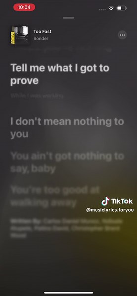 Sonder Too Fast Lyrics