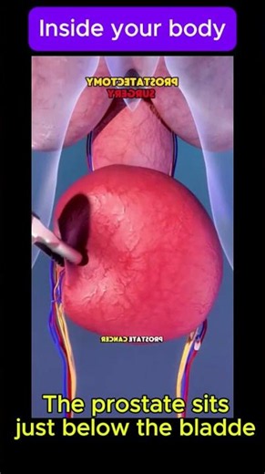 Inside your body, the prostate sits just below the bladder. part 1 | Easy Science Lessons