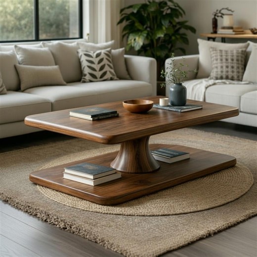 Handmade Walnut Log Coffee Table, Modern Wood Design, Natural Wood Furnıture