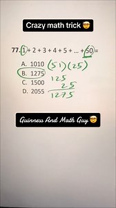 199K views · 3.4K reactions | Adding Numbers From 1 to 50 Real Quick !!! | Guinness And Math Guy Page | Facebook