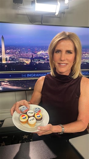 Happy 8th anniversary to the Ingraham Angle!🧁🎉 Celebrating with cupcakes before the show. Tune in tonight 7 PM ET #ingrahamangle | Laura Ingraham