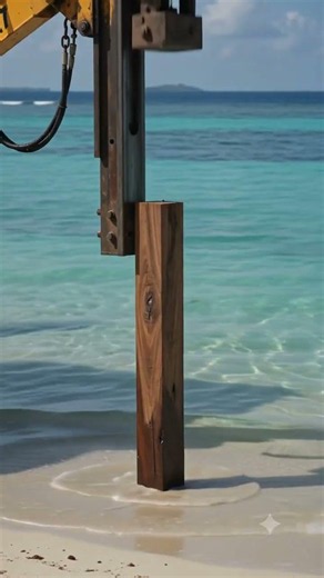 Building a stilted beach house right over the ocean ⏳🌴🌊 #shorts