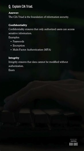 Explain CIA Triad 🔐💻 #coding #developer #codeflow