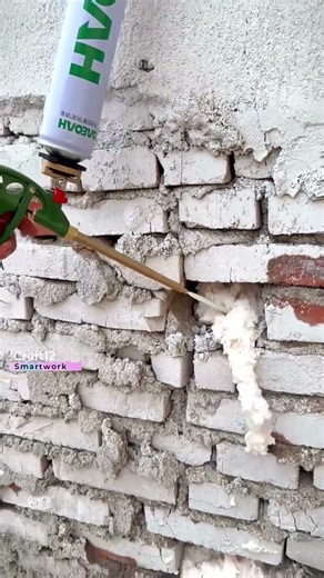 Filling Brick Wall Gaps with Foam Glue