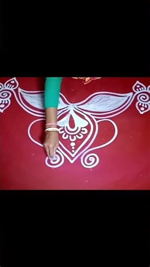 very easy new alpona 🌺#alpana #rangoli.