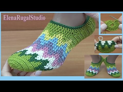 How to Crochet Colorful Slipper Socks