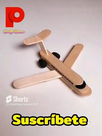 Como hacer un avión con palitos de helado #manualidades #diy #craft