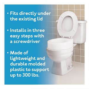 Carex Toilet Seat Elevator - For Elongated Toilet Seats