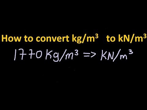 How to convert from kilogram per cubic meters to kilonewton per cubic meters