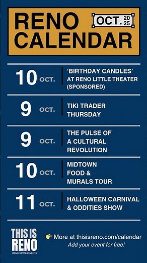🗓️ Reno, Nevada events for the week of October 6, 2025