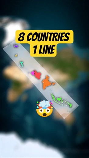 These 8 Countries Are Almost in One Straight Line 🤯 #geography #maps #countries