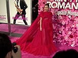 Miley Cyrus stuns in red gown at Isn't It Romantic premiere