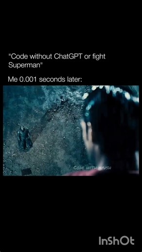 Code without Chatgpt or fight Superman #shorts #python #coding #codingmeme