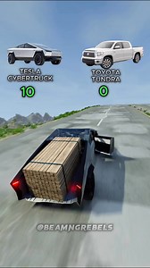 Tesla Cybertruck vs Toyota Tundra #beamngdrive #gaming #cars #toyota #tesla | BeamNg Rebels