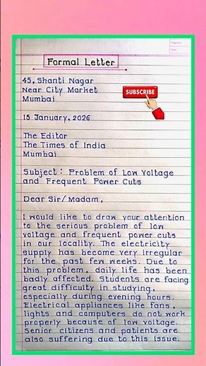 Formal letter writing in english 2026 | formal letter format | formal letter kaise likhe | #shorts