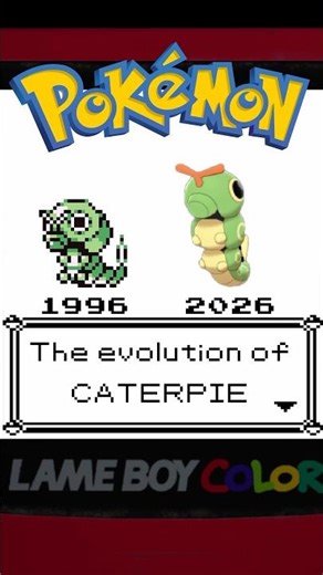 The evolution of Caterpie in Pokemon 1996-2026 #pokemon #evolution #caterpie #shorts