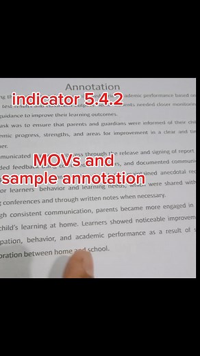 For T6.. indicator 5.4.2 MOV and sample annotation #ECP #reclassification #ClassroomObservation | Harold Cruzena