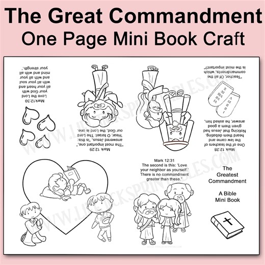 Jesus & His Commandments Mini Coloring Book: Sunday School Bible Memory Verse Activity (PDF Download) - Etsy UK
