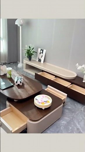 J-TA239_伸縮高低組合茶几-木皮款