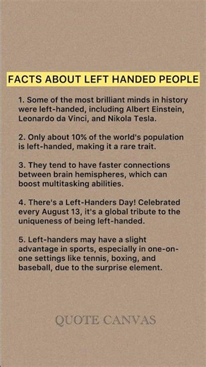 Facts about left handed people.
