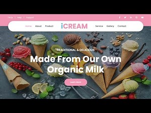 Complete Responsive Icecream 🍦 Website using html css javascript bootstrap || with free Source code