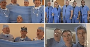 Five Singing Doctors Pop up From Behind a Sheet. When It Drops, You Won’t Stop Laughing