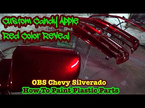 Spraying A Custom Candy Apple Red Paint CHEVY SILVERADO OBS 1500 SHORTBED How To Spray Plastic Parts