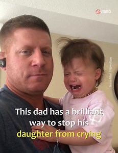 3.1M views · 50K reactions | This dad has a way to stop his daughter from crying, and it works every time! Credit: Newsflare | WTVideo | Facebook