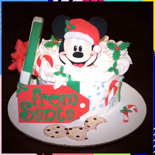 How to make a christmas Mickey mouse cake By: Sugarella Sweets | MetDaan Cakes