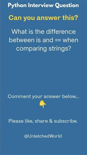 Python Question String Comparison #shorts #coding #python #interview