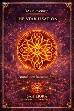 DAY 6 EVENING — THE STABILISATION Tonight the field locks into place.