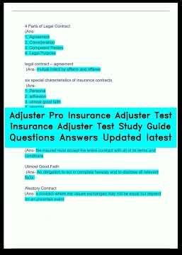 Adjuster Pro Insurance Adjuster Test insurance Adjuster Test Study Guide Questions Answers Updated