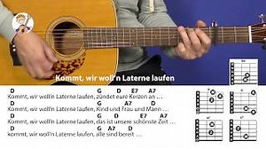 Kommt, wir woll’n Laterne laufen - Rolf Zuckowski, Laternenlied mit 4 Akkorden   Text für Gitarre Chords - ChordU