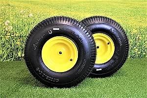 Antego Tire & Wheel - Set of Two 20x8.00-8 Tires & Wheels | 4 Ply Turf Tires with Keyed Hub Wheel | For Lawn & Garden Mower | Compatible with Various John Deere Models