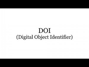 DOI (Digital Object Identifiers)