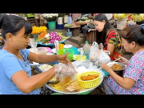 Exploring the Raw Morning Life in Yangon, Myanmar 🇲🇲 - Vibrant Street Market and Traditional Food