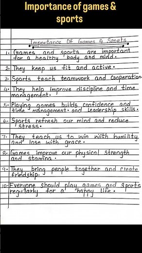 🎯 Importance of Games and Sports | Essay in English | Benefits of Sports 🏀⚽🎾