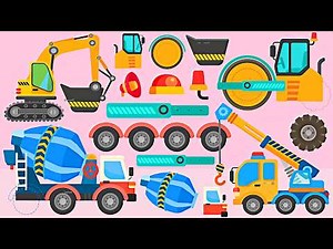 Build Excavator and Road Roller Game 3D - Construction Vehicles Puzzle for Kids | Part 4