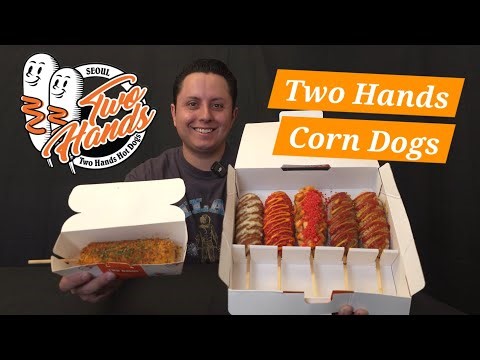 Trying EVERY Flavor from Two Hands Hot Dogs [ASMR MUKBANG]