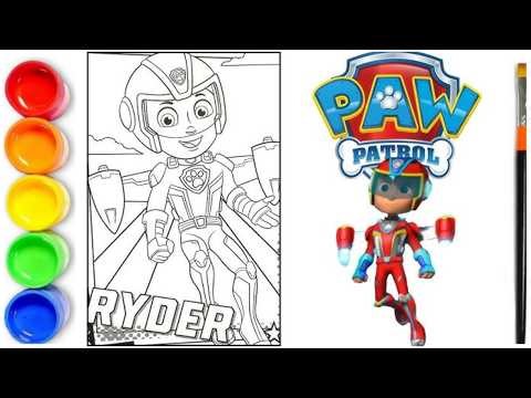 How to draw Ryder - PAW PATROL | Coloring Ryder from Mighty Pups
