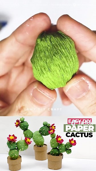 DIY Mini Paper Cactus Craft Ideas