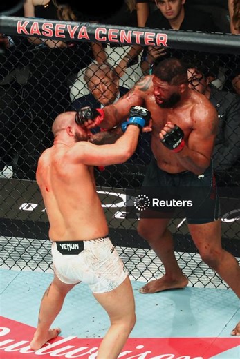 U.S. President Donald Trump attends the UFC 327 event at Kaseya Center in Miami