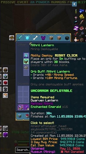 Dwarven Lantern Is A Thing (Hypixel Skyblock Ironman)