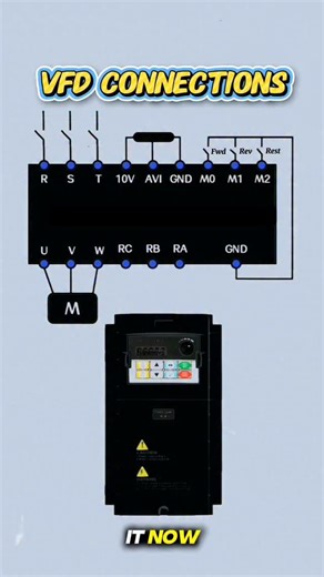Electrical & Electronics on Instagram: "Variable Frequency Drive (VFD) Connections.. Follow @wa_electronics for more like this. . Like❣️ comments📋 Share📤 . #vfd #variablefrequencydrive #variablefrequencydrives #motorcontrol #motorspeedcontroller #motorinverter #motorconnect #motorstarter #diyelectrical #electrical #electrician #electricians #electricalwork #electricalwiring #electricaltips #electricalprojects #electricalstudents #waelectronics"
