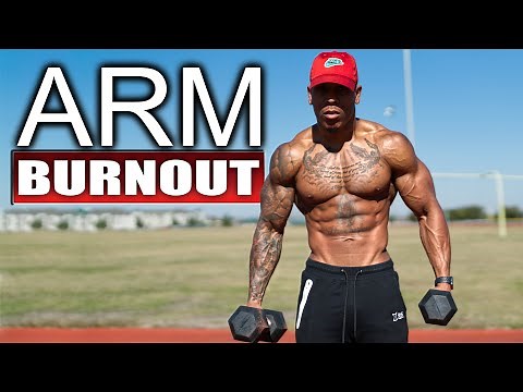 5 MINUTE BICEP AND TRICEP WORKOUT!(DUMBBELL BURNOUT)