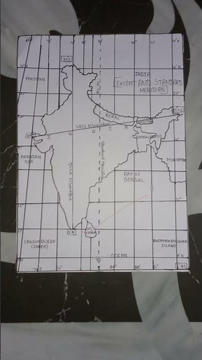 India Extend And Standard Meridian #mapping #geography through maps #global mapping #study