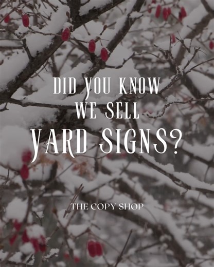 The Copy Shop on Instagram: "Did you know that we sell yard signs? Yes we do! We do have minimums, so give us a call and we can help assist you! Quick turnaround too! . . . #yardsigns #supportlocal #printlocal"